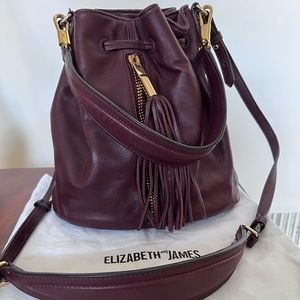 Elizabeth and James Burgundy Bucket Bag